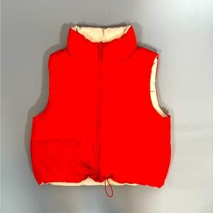 Bright orange puffer vest - unisex